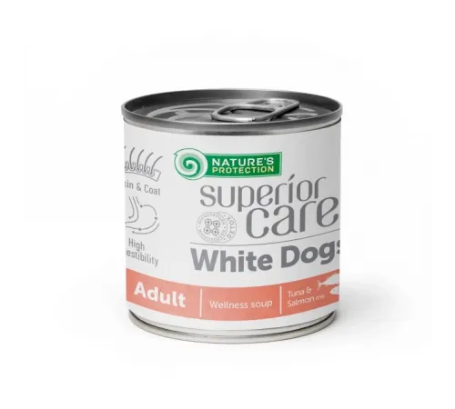 Nature's Protection white adult dog all breed can soup tuna salmon 140 ml (тунец лосось)