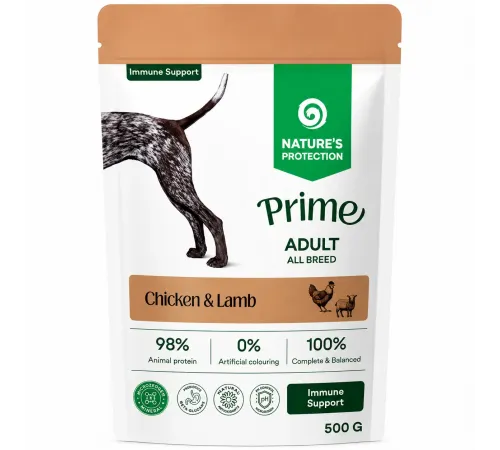 Natures Protection Prime adult dog with chicken and lamb 500 g 