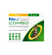 Nexgard Combo cat 2.5-7 kg (bit, birə, gənələrə və qurdlara qarşı)
