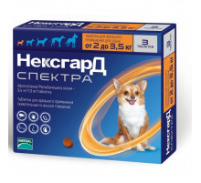 Nexgard Spectra dog 2-3.5 kg (bit, birə, gənələrə və qurdlara qarşı)