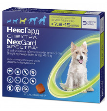 Nexgard Spectra dog 7.5-15 kg (bit, birə, gənələrə və qurdlara qarşı)