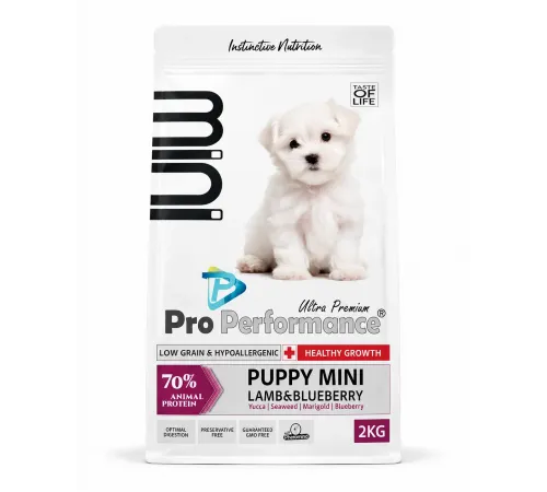 Pro perfomance puppy mini lamb and blueberry dry 2 kg 