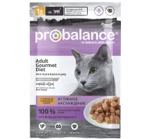 Probalance adult cat can with veal and rabbit in jelly 85 g (Телятина и кролик в желе)