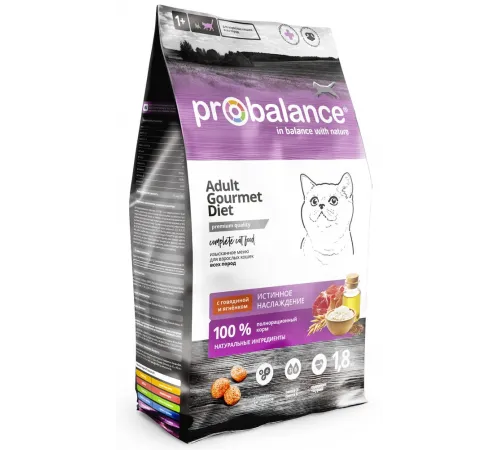 Probalance adult cat gourmet dry beef and lamb (Говядина и ягненок)