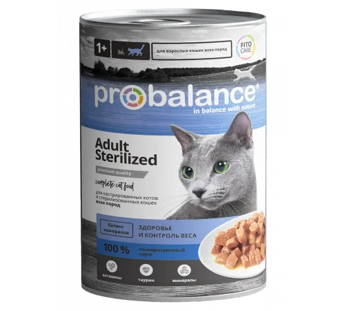 Probalance adult cat sterilised can with chicken 415 g (Курица)