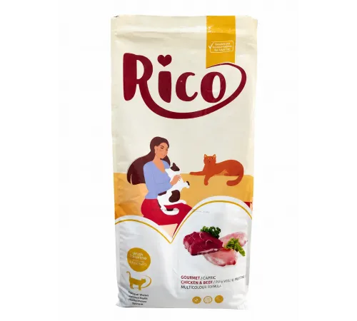 Rico adult cat gourmet dry chicken and beef 