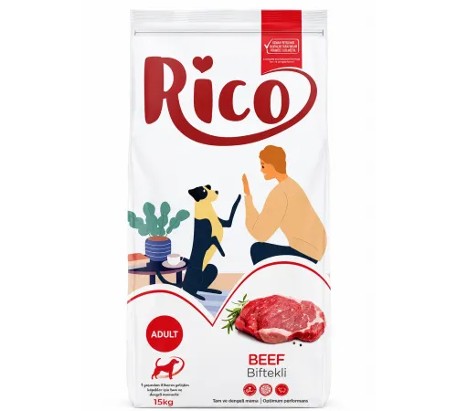Rico adult dog with beef 