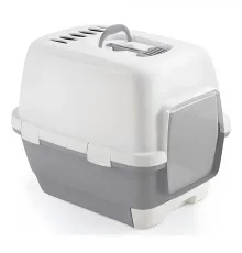 Stefanplast Cathy Clever and Smart qapalı pişik tualeti, 58x45x48 sm (Boz)