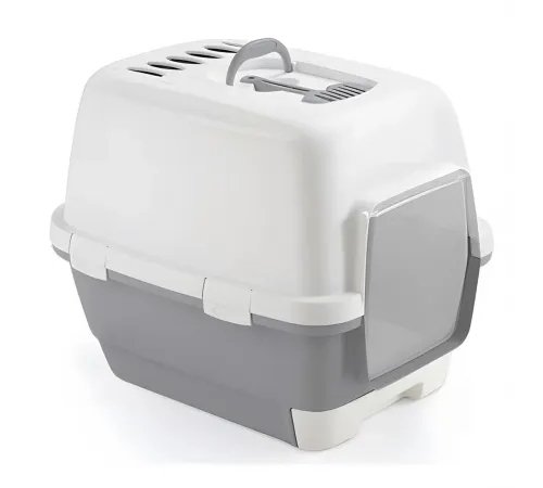 Stefanplast Cathy Clever and Smart qapalı pişik tualeti, 58x45x48 sm (Boz)