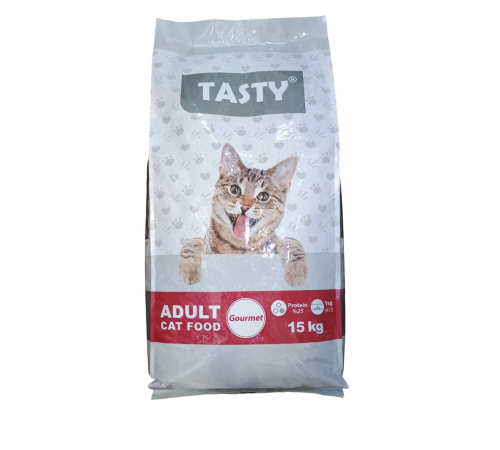 Tasty adult cat dry gourmet with lamb, chicken and fish