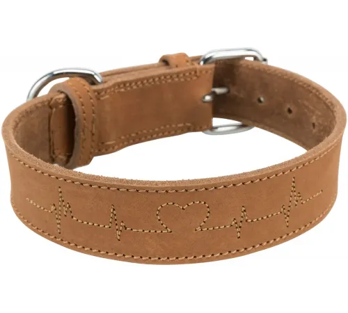 Trixie Rustic «Heartbeat» кожаный ошейник  (M размер, 38-47 см / 40 мм)