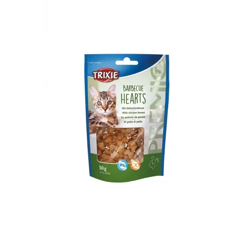 Trixie snack for cat barbecue hearts with chicken breast 50 g (Сердечки барбекю, с куриной грудкой)
