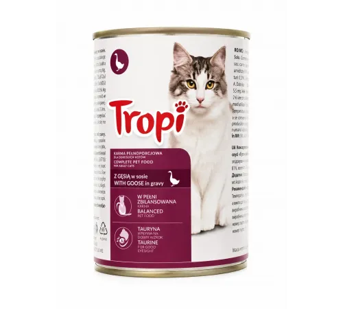 Tropi adult cat can with goose in gravy 415 g