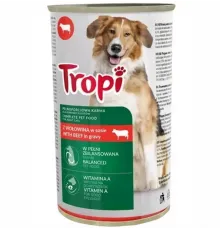 Tropi adult dog can with beef in gravy 1250 g (Mal əti sousda)