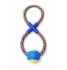 Dog rope toy with ball (1126)