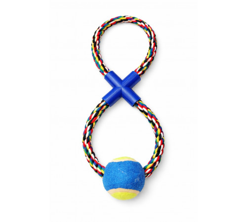 Dog rope toy with ball (1126)