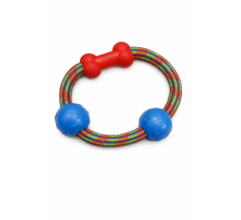 Rope toy with rubber elements for dogs (1124)