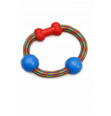 Rope toy with rubber elements for dogs (1124)