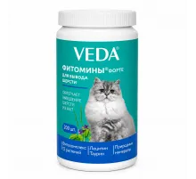 Veda FITOMINS FORTE for cats with phytocomplex for hairball removal (200 таб. для кошек с фитокомплексом для вывода шерсти)