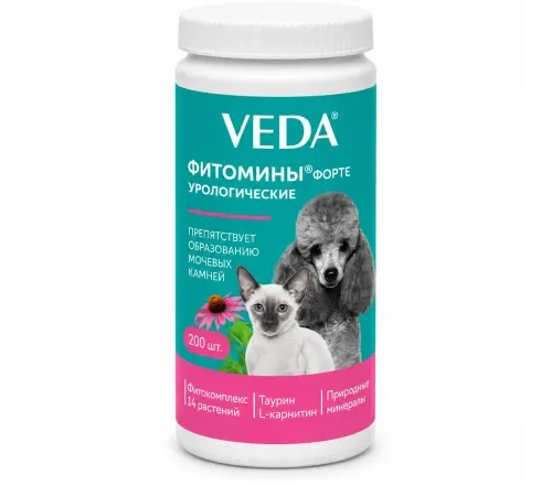 Veda FITOMINS FORTE for dogs and cats with a urological phytocomplex (200 tab. İt və pişiklər üçün uroloji fitokompleks ilə)