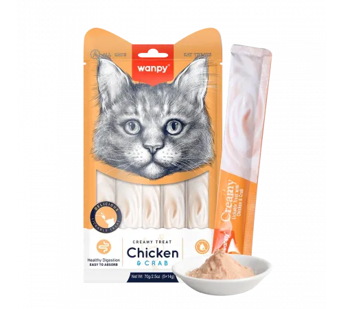 Wanpy Cat creamy treat with chicken and crab 15 q