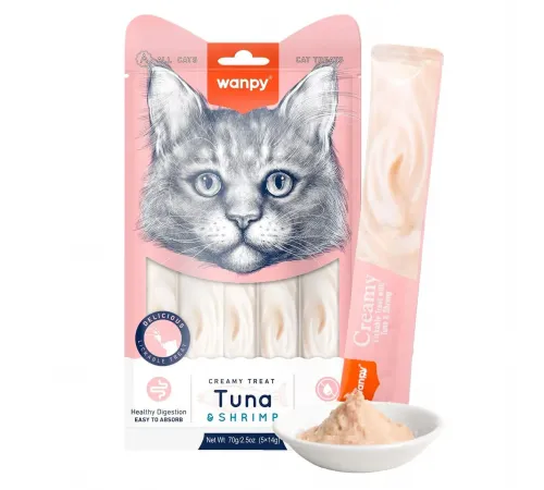 Wanpy Cat creamy treat with tuna and shrimp 15 q