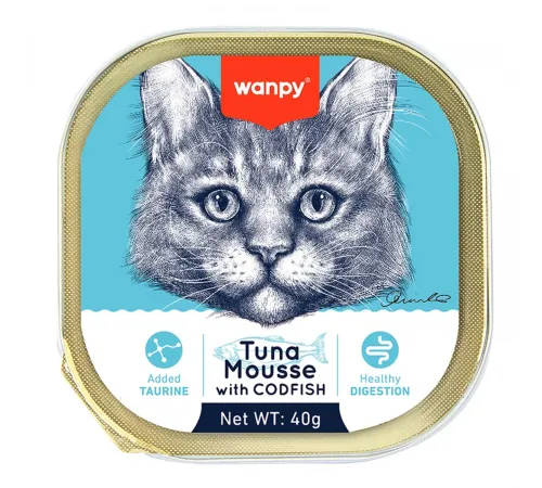 Wanpy Cat mousse with tuna and codfish 40 q