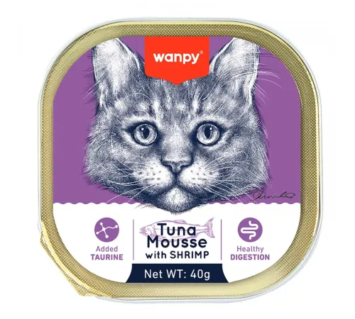 Wanpy Cat mousse with tuna and shrimp 40 q