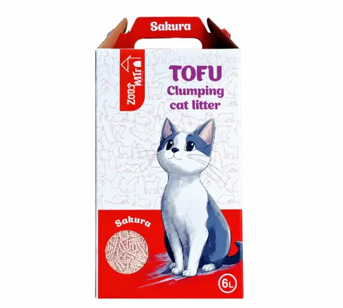 Zoomir clumping tofu cat litter 6 L (Sakura fragrance)